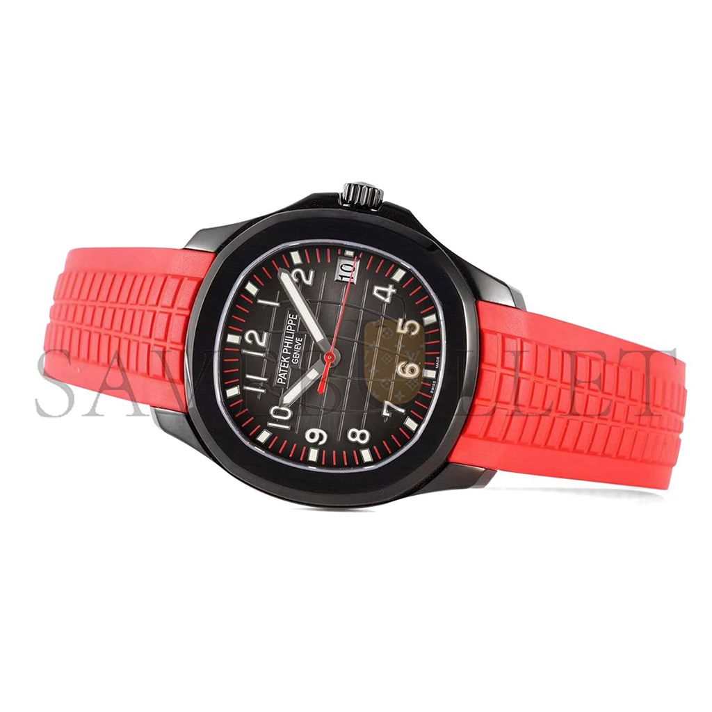 P**ek Ph**ppe aquanaut‘black venom’black dial on red rubber strap watch 5167a